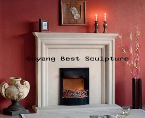 Cheminée en pierre <span class=keywords><strong>Mentel</strong></span> Cheminée classique en marbre blanc avec sculpture de fantaisie - Product Image 5