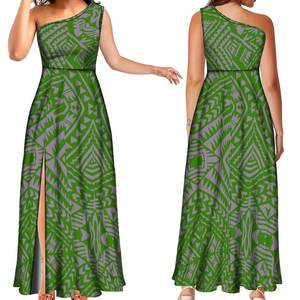 All'ingrosso personalizzato <span class=keywords><strong>Plus</strong></span> Size monospalla senza maniche Maxi abito polinesiano tribale stampato lunghi abiti da sera donna - Product Image 2