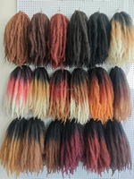 Vente en gros de mèches colorées de 18 pouces pour tresses afro crépues, tresses Marley, mèches à tresser Marley, 24 mèches/paquet, tresses au crochet