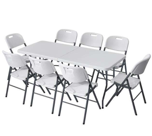 Cheap Wholesale Camping Folding <strong>Foldable</strong> White Plastic Outdoor Fold Garden Set Furniture <strong>Table</strong> and <strong>Chairs</strong> <strong>for</strong> Events Party - Product Image 3