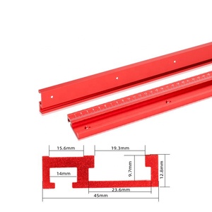 Rail de guidage en alliage d'aluminium type 45 rouge QIAOBA pour le travail du bois, avec poignée de poussée, pièces de fixation pour scie à table, OEM ODM - Product Image 2
