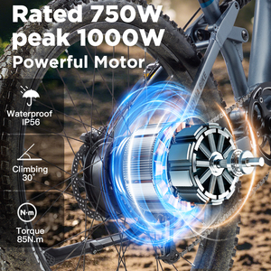 Bicicleta Eléctrica KIMDYMA K01, 500W, Neumáticos de 27.5, Batería de Litio de 48V 20ah Extraíble, Aceleración por Condensador, Suspensión Completa, Motor en la Rueda Trasera - Product Image 2