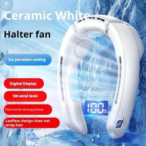 Ventilador de Cuello, Aire Acondicionado Portátil, 100 Velocidades, Enfriamiento Rápido, Pantalla Digital, Recargable por USB, Capacidad de 4000 mAh, Ventiladores Portátiles - Product Image 5