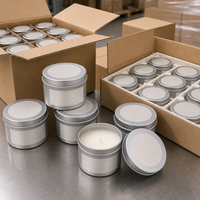 Bougie parfumée personnalisée en boîte argentée de 70g avec service d'étiquetage pour la décoration de la maison en période de fêtes