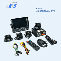 DVR mobile 4G 1080P 4 canaux avec carte SD, GPS, WiFi, CMSV6, compression H.264/H.265, 9-36V pour la surveillance des camions, bus et véhicules