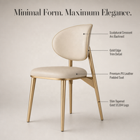 Chaise de salle à manger de luxe légère dossier en cuir PU véritable haut de gamme en acier inoxydable design simple et moderne pour petits meubles de maison