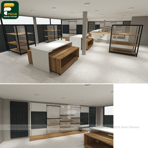 Premium Clothing Boutique Garment Display Cabinet Wall Panel Rack Cashier Counter Lighting <b>Showcase</b> Fixture - Product Image 6