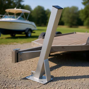 Support de treuil 3 x 3 x 34 pouces avec fixation par U-bolts galvanisés pour remorque de bateau, design standard argenté - Product Image 2