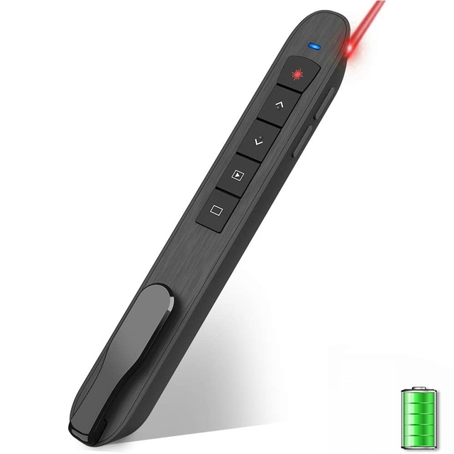 2.4G RF Wireless Presenter PPT Presentation Rechargeable Red Laser Page Turning Pen Remote Control Mouse PowerPoint Clicker
