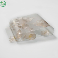Film TPU écologique et organique, imprimé de fleurs dorées, adhésif thermofusible acrylique, masquage thermique simple face pour bagages