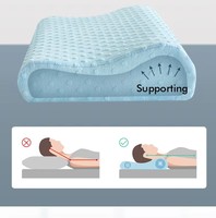 Jiyimei Deluxe Premium Side Sleeper Pillow Wave Marine Memory Foam pour le soutien cervical Ultra Comfort