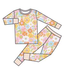 Qingli OEM Random <strong>Christmas</strong> Character Printed Bamboo <strong>Children</strong> Casual Style Long Sleeved Two Pieces <strong>Outfit</strong> - Product Image 5