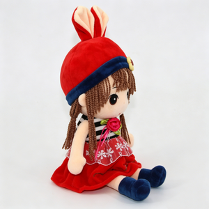 Muñeca de peluche personalizada, muñeca de trapo rellena, muñeca de peluche suave, linda muñeca de peluche de niña, muñeca de peluche con orejas de conejo, personaje infantil - Product Image 2