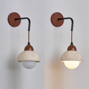 Lámpara de Pared LED Tricolor de 5W, Luz Decorativa Interior con Piedra Natural, Material Ecológico, Luz Cálida/Fría Ajustable - Product Image 1