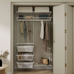 أرفف معدنية مثبتة على الحائط ، أرفف خزانة ، نظام خزانة ، منظم تخزين ، رف تخزين جداري لغرفة المرحاض - Product Image 2