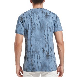 T-shirt pour homme à manches courtes en tricot respirant anti-plis avec imprimé graphique tie-dye, coupe classique, été - Product Image 2