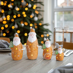 Art Deco albero di pan di zenzero statua in ceramica ornamento di natale Design artigianale - Product Image 1