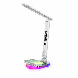 Foldable Multifunction LED Desk Lamp with Wireless Charger Calendar Temperature Alarm <b>Clock</b> Wireless Charging Reading Lamp - Product Image 2