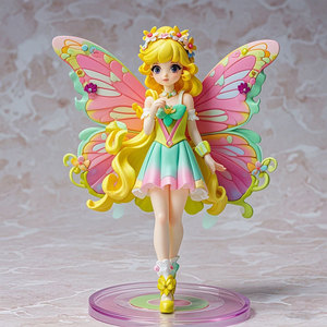 Figurine de poupée fée papillon en plastique, pour décoration de chambre de filles, cadeau d'anniversaire, emballage en une seule pièce - Product Image 1