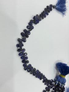 Cuentas de Iolita Natural Listas para Usar, Gotas Facetadas de Iolita Azul Natural - Product Image 5