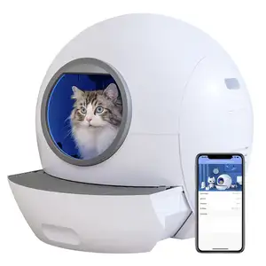 EU US Customize Large Fosuhouse Electric APP Control Luxury Fully Enclosed Intelligent Uv Self Cleaning Cat Litter Toilet Box