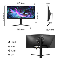 Wholesale 34 Inch IPS 4K UHD Monitor 180Hz 1ms Wide View Desktop Screen for Financial Stock Trading and Data Analysis Screen