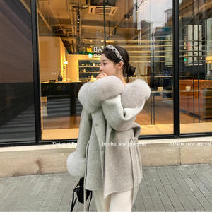 Manteau en laine double face épais à capuche pour femme Lira <span class=keywords><strong>Opera</strong></span>, collection printemps, haut de gamme - Product Image 3