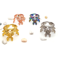 Bases de boule de cristal papillon personnalisées conception libre artisanat et cadeaux en métal supports de bases de boule en alliage supports décoration de la maison