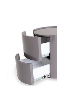 Modern <strong>White</strong>/Grey Eco-Friendly Nightstand with 2 Drawers Movable <strong>Round</strong> Children <strong>Bedside</strong> <strong>Table</strong> for Bedroom Home Furniture - Product Image 5
