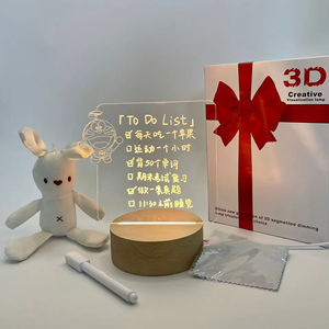 Tablero de Mensajes 3D Acrílico Luminoso de Madera y Plástico USB DIY con Lámpara LED de Noche y Bolígrafo, para Dormitorio, con Alimentación por Enchufe - Product Image 6