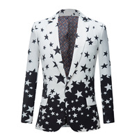 Five Star Gradient Suit Pop Manteau habillé d'hôte imprimé pour homme