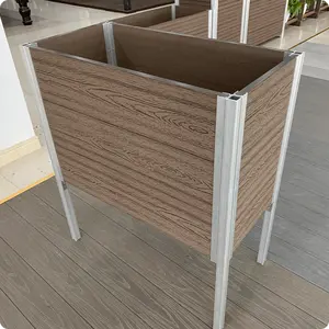 Professional Wpc Pot Box Alu Frames Wholesale Outdoor Wood Recycle Plastic Flower Planter with CE certificate
