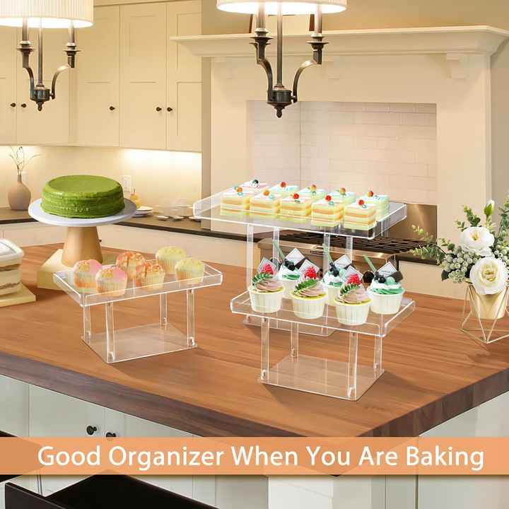 3-stufiger runder Displayst änder aus gehärtetem Glas 9, 11, 13 Zoll für Cupcake