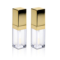 Vente en gros 4.5ml Tubes de brillant à lèvres de luxe haut de gamme Tubes de brillant à lèvres dorés Logo personnalisé