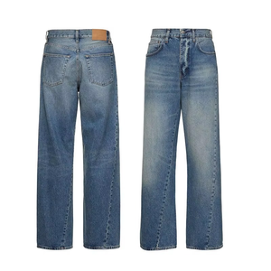 Hot Sale Men's Summer Casual <b>Denim</b> Jeans Regular Fit Mid Waist Washed Stretch Trousers for Spring Autumn - Product Image 2