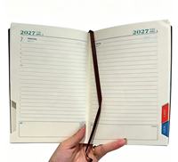 Cuaderno de Tapa Dura de Cuero con Encuadernación en Espiral de Nuevo Diseño, 100 Hojas Sueltas, Impresión de Logotipo Personalizado, Juego de Regalo con Bolígrafo