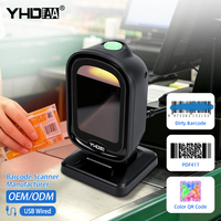 Lecteur de codes-barres 2D haute vitesse pour ordinateur de bureau, filaire USB, pour téléphone portable, ordinateur et étiquettes papier