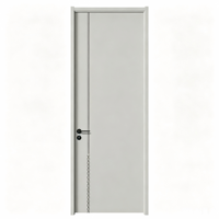 Porte en bois moderne préfinie, panneau moulé blanc crème massif, insonorisée, résistante à l'humidité, pour chambre et villa, fabrication chinoise ODM sur mesure
