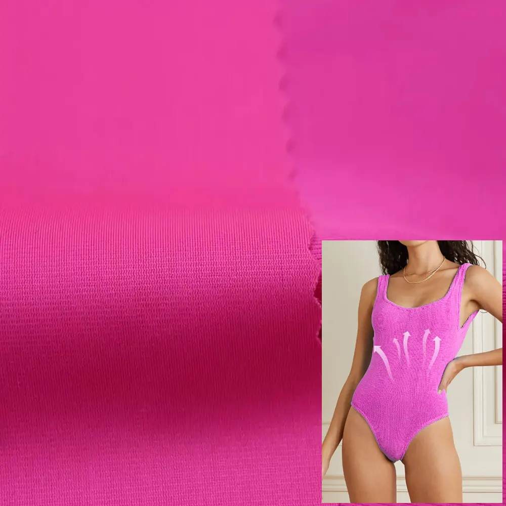 Doğal streç 85% Polyester % 15% Spandex nefes spor giyim streç kumaş mayo haut maillot de bain giyim