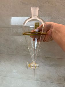 ขวดแก้วทรงหยดน้ำสำหรับบรรจุน้ำหอม ขนาด 1000 มล. 2000 มล.  วัสดุแก้ว BORO3.3 พร้อมกรวยแยกแบบติดผนัง  พร้อมวาล์วแก้วหรือ PTFE - Product Image 5