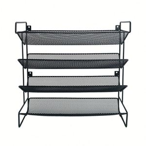 4-Tier Carbon Steel Countertop <b>Kitchen</b> Spice Rack <b>Storage</b> Organizer with Metal Shelving <b>for</b> Cabinets - Product Image 5