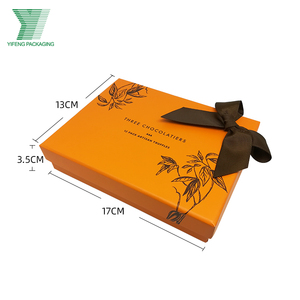 YIFENG PACKAGING fancy gift packaging empty Gold luxury ribbon brown kraft orange chocolate truffle boxes