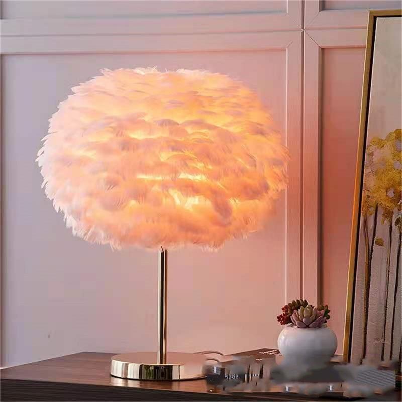 Creative Table Lamps Stylish Durable Feather Desk Lights