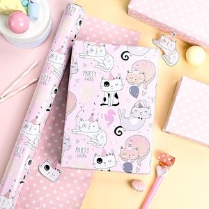 Original cute pink kitten printed copperplate <b>paper</b> <b>packaging</b> <b>paper</b> for kid girl pet - Product Image 3