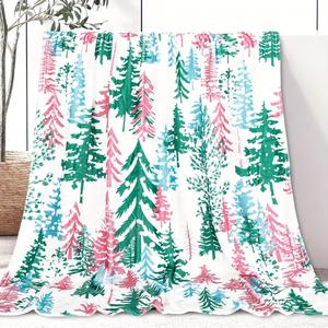 Couverture en flanelle à motifs de Noël, couverture de sieste, décoration de fête, cadeau de Noël, super douce, lavable en machine pour la chaleur hivernale - Product Image 5
