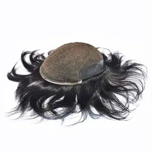 Afro Cheveux Humains Toupet Tout Transparent PU Man Weave Calvitie Mens Personnalisé Cheveux 8x10 pouces Toupet