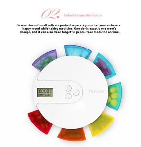 2025 Groothandel Ronde Tablet Draagbare Reis Pillendoos 7 Dagen Elektronische Pil Dispenser Opbergdoos Met Wekker - Product Image 6