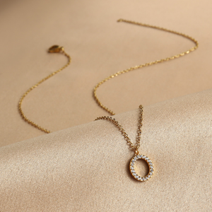 Ciondolo con collana con numero di zirconi in acciaio inossidabile, - Product Image 3
