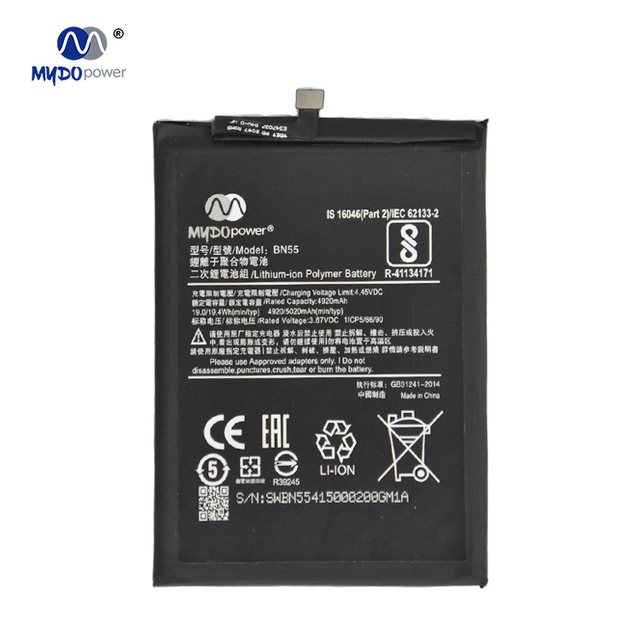 BN55 High Capacity 5000mAh Lithium Polymer Replacement Battery for XiaoMi Note 9S Mobile Phone Battery in Stock