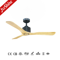 Ventilateur de plafond 1stshine 52 pouces avec pales en bois massif, télécommande, design moderne professionnel, maison intelligente, moteur DC longue durée, efficace